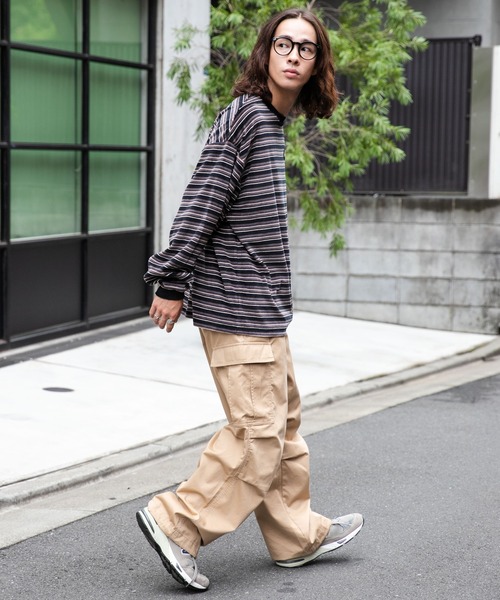 WEGO(ウィゴー)の「WEGO/ベロアボーダーワンポイントロンT(Tシャツ/カットソー・メンズ・ブラック系その他5/ホワイト系その他5・MEDIUM/LARGE)」の17枚目の写真