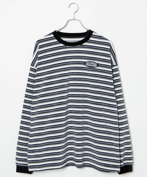 WEGO(ウィゴー)の「WEGO/ベロアボーダーワンポイントロンT(Tシャツ/カットソー・メンズ・ブラック系その他5/ホワイト系その他5・MEDIUM/LARGE)」の18枚目の写真