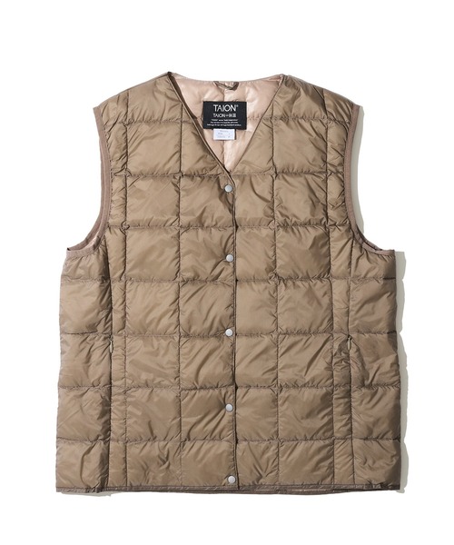 TAION（タイオン）の「【TAION / タイオン】V NECK BUTTON DOWN VEST / インナーダウンベスト TAION-W001（ダウンベスト・レディース・ブラック/カーキ/チャコールグレー/グレー/オフホワイト/サンドベージュ/ネイビー/ライトグレー/セージグリーン・SMALL/MEDIUM/LARGE/X-LARGE/XX-LARGE）」の22枚目の写真