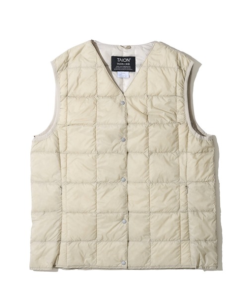 TAION（タイオン）の「【TAION / タイオン】V NECK BUTTON DOWN VEST / インナーダウンベスト TAION-W001（ダウンベスト・レディース・ブラック/カーキ/チャコールグレー/グレー/オフホワイト/サンドベージュ/ネイビー/ライトグレー/セージグリーン・SMALL/MEDIUM/LARGE/X-LARGE/XX-LARGE）」の16枚目の写真