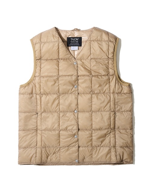 TAION（タイオン）の「【TAION / タイオン】V NECK BUTTON DOWN VEST / インナーダウンベスト TAION-W001（ダウンベスト・レディース・ブラック/カーキ/チャコールグレー/グレー/オフホワイト/サンドベージュ/ネイビー/ライトグレー/セージグリーン・SMALL/MEDIUM/LARGE/X-LARGE/XX-LARGE）」の20枚目の写真