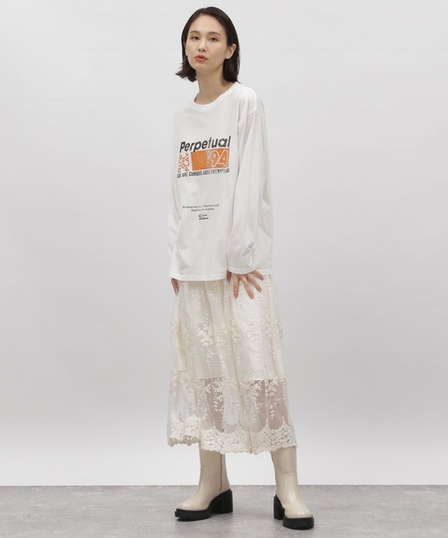 LAKOLE(ラコレ)の「グラフィックプリント長袖TEE / 976017(Tシャツ/カットソー・レディース・ホワイト系その他6/グレー系9/チャコール/オフホワイト・MEDIUM/SMALL)」の14枚目の写真