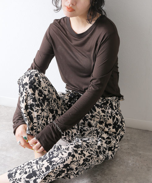 BASERANGE（ベースレンジ）の「【BASERANGE/ベースレンジ】CORE LONG SLEEVE TEE：カットソー（Tシャツ/カットソー・レディース・ブラウン/ブラック・SMALL）」の9枚目の写真