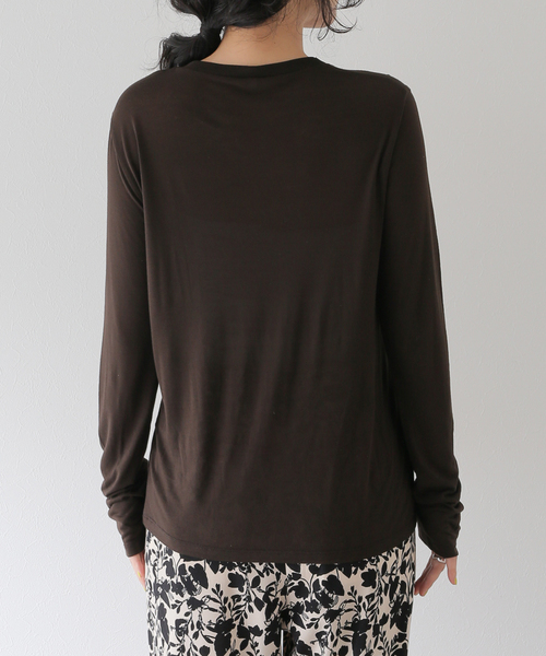 BASERANGE（ベースレンジ）の「【BASERANGE/ベースレンジ】CORE LONG SLEEVE TEE：カットソー（Tシャツ/カットソー・レディース・ブラウン/ブラック・SMALL）」の12枚目の写真