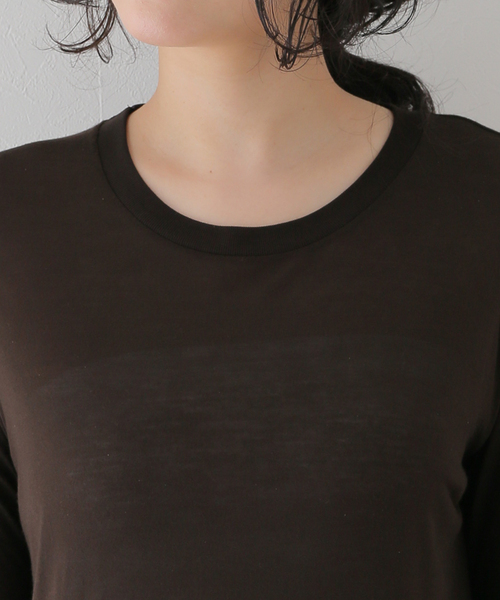 BASERANGE（ベースレンジ）の「【BASERANGE/ベースレンジ】CORE LONG SLEEVE TEE：カットソー（Tシャツ/カットソー・レディース・ブラウン/ブラック・SMALL）」の13枚目の写真