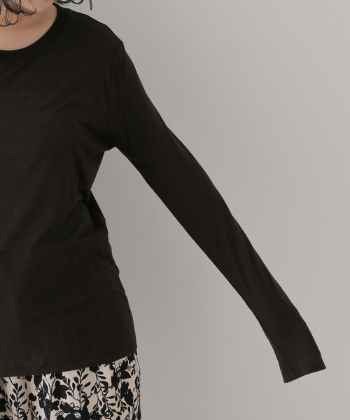 BASERANGE（ベースレンジ）の「【BASERANGE/ベースレンジ】CORE LONG SLEEVE TEE：カットソー（Tシャツ/カットソー・レディース・ブラウン/ブラック・SMALL）」の15枚目の写真
