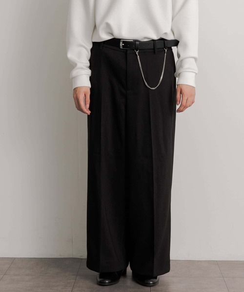 SENSE OF PLACE by URBAN RESEARCH(センスオブプレイスバイアーバンリサーチ)の「ハードツイルセンタープレスワイドパンツ(その他パンツ・メンズ・ブラック/グレー/ブラウン/ボルドー・MEDIUM/LARGE)」の9枚目の写真