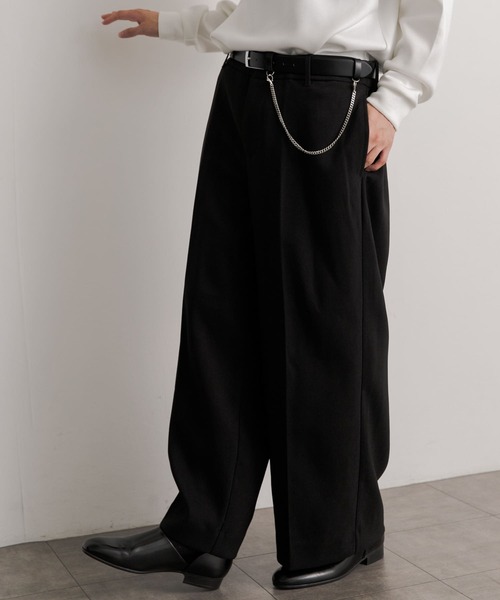 SENSE OF PLACE by URBAN RESEARCH(センスオブプレイスバイアーバンリサーチ)の「ハードツイルセンタープレスワイドパンツ(その他パンツ・メンズ・ブラック/グレー/ブラウン/ボルドー・MEDIUM/LARGE)」の12枚目の写真