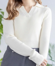 clear | ポロネックリブニットトップス≪2024SS≫(ニット/セーター)