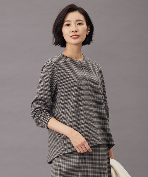 tシャツ ガンクラブチェック ペプラム カットソー レディース セール】ガンクラブチェック ペプラム カットソー（Tシャツ