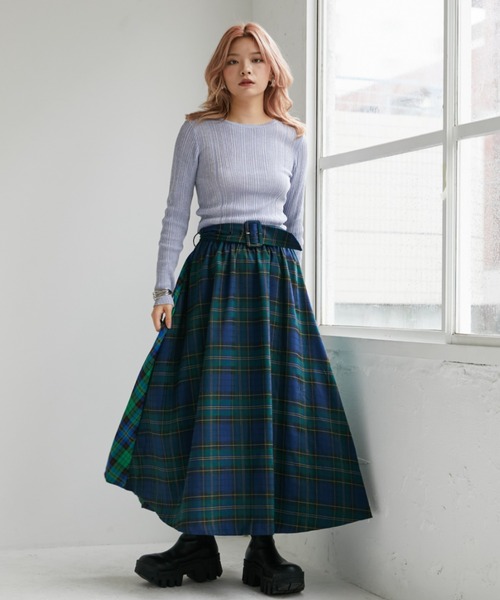 VeLV(ヴェルヴ)の「PLEATS GATHER SKIRT プリーツギャザースカート(スカート・レディース・チェック・FREE)」の7枚目の写真
