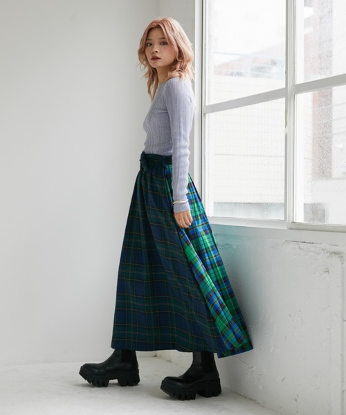 VeLV(ヴェルヴ)の「PLEATS GATHER SKIRT プリーツギャザースカート(スカート・レディース・チェック・FREE)」の8枚目の写真