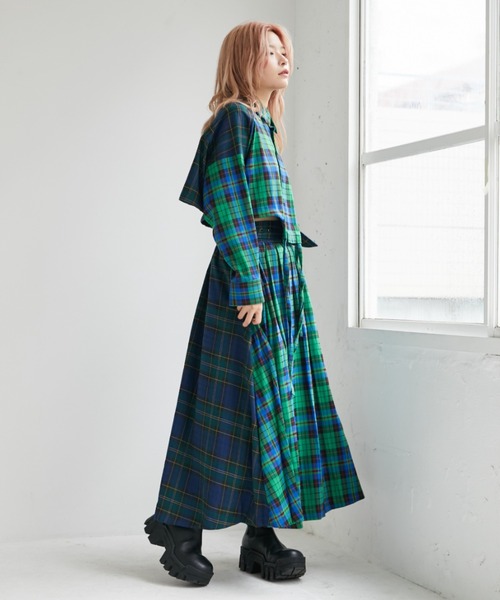 VeLV(ヴェルヴ)の「PLEATS GATHER SKIRT プリーツギャザースカート(スカート・レディース・チェック・FREE)」の5枚目の写真