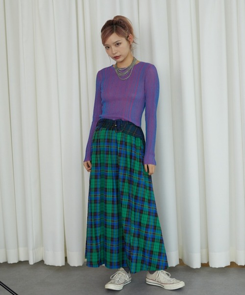VeLV(ヴェルヴ)の「PLEATS GATHER SKIRT プリーツギャザースカート(スカート・レディース・チェック・FREE)」の12枚目の写真