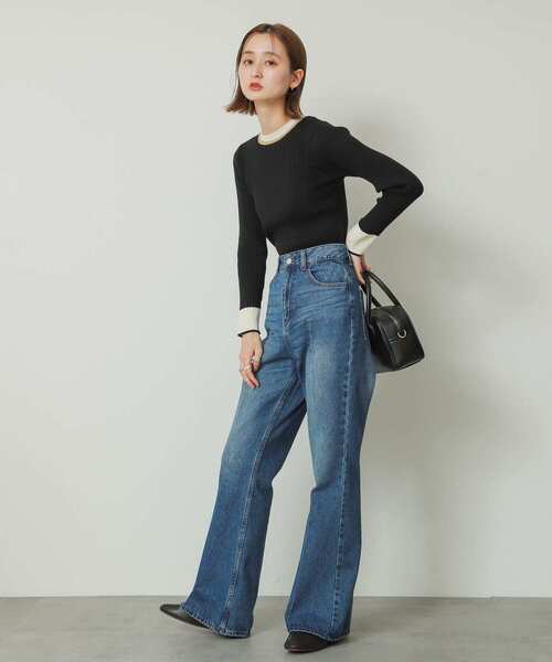 SENSE OF PLACE by URBAN RESEARCH（センスオブプレイスバイアーバンリサーチ）の「バイカラーコンパクトセーター（ニット/セーター・レディース・アイボリー/ブラウン/ブラック・ONE）」の21枚目の写真