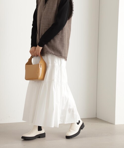 N.(N. Natural Beauty Basic)(エヌエヌナチュラルビューティーベーシック)の「◆コットンティアードスカート(スカート・レディース・ブラック/ホワイト/オレンジ・MEDIUM)」の20枚目の写真