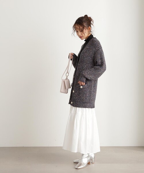 N.(N. Natural Beauty Basic)(エヌエヌナチュラルビューティーベーシック)の「◆コットンティアードスカート(スカート・レディース・ブラック/ホワイト/オレンジ・MEDIUM)」の18枚目の写真