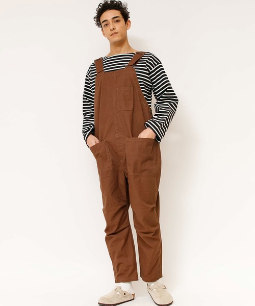 Johnbull(ジョンブル)の「ライトダックサロペット(つなぎ/オールインワン・メンズ・ホワイト/ブラウン/ブラック・MEDIUM/LARGE/SMALL)」の3枚目の写真