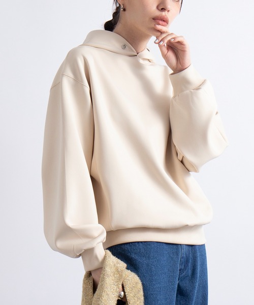 SETUP7(セットアップセブン)の「谷まりあさん着用!SWEET11月号掲載品【SETUP7】ダンボールスウェットフーディパーカー ESSENTIALS Super smooth cardboard Parker Clan e legance Parker(パーカー・レディース・アイボリー/ベージュ/グレー/ブラック・S/M)」の21枚目の写真