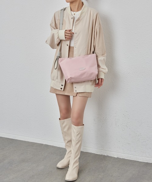 LA VORAGINE（ラ ヴォラジネ）の「配色ショルダー　ナイロンショルダーバッグ（ショルダーバッグ・レディース・グレー/ピンク・FREE）」の9枚目の写真