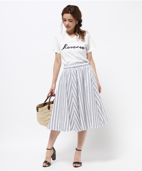 DISCOAT（ディスコート）の「【Discoat】ロープ刺繍T（Tシャツ/カットソー・レディース・オフホワイト/グレー/カーキ・MEDIUM/LARGE）」の4枚目の写真