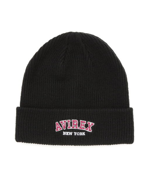 AVIREX（アヴィレックス）の「《KID’S / キッズ》LOGO KNIT CAP / ロゴ ニット キャップ / AVIREX / アヴィレックス（ニットキャップ/ビーニー・キッズ・ブラック/オレンジ・F）」の5枚目の写真