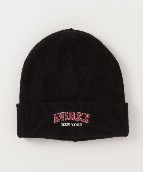 AVIREX（アヴィレックス）の「《KID’S / キッズ》LOGO KNIT CAP / ロゴ ニット キャップ / AVIREX / アヴィレックス（ニットキャップ/ビーニー・キッズ・ブラック/オレンジ・F）」の3枚目の写真