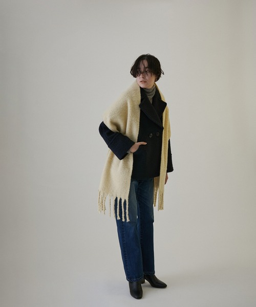 SALON adam et rope'(サロン アダム エ ロペ)の「【WEB限定】ウールミックスシャギーストール(ストール/ショール・レディース・チャコールグレー/ブルー/クリーム/オレンジ/ホワイト・FREE)」の17枚目の写真