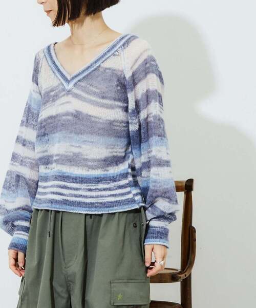 CONVERSE TOKYO(コンバーストウキョウ)の「GRADATION SHEER KNIT(ニット/セーター・レディース・パープル系その他/ブルー系その他・FREE)」の10枚目の写真