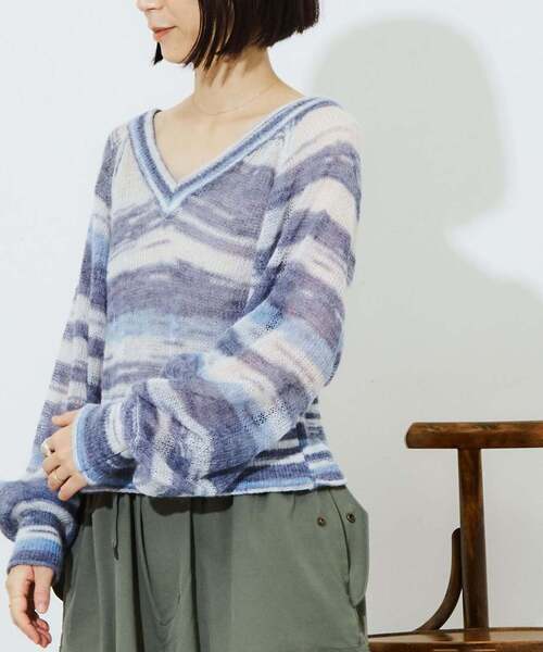 CONVERSE TOKYO(コンバーストウキョウ)の「GRADATION SHEER KNIT(ニット/セーター・レディース・パープル系その他/ブルー系その他・FREE)」の14枚目の写真