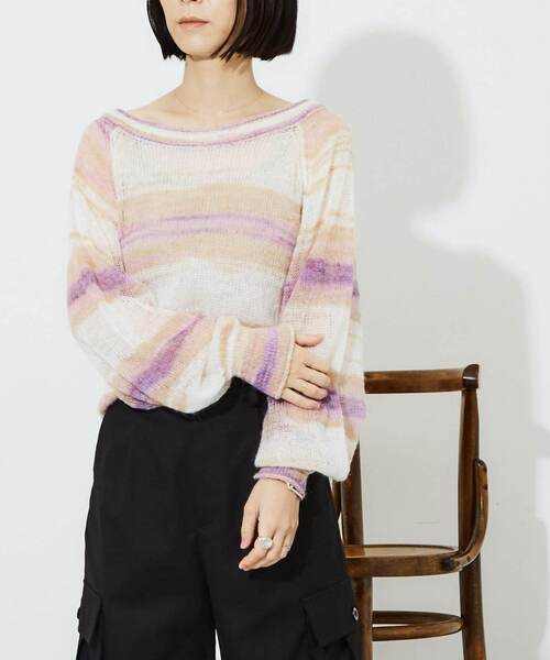 CONVERSE TOKYO(コンバーストウキョウ)の「GRADATION SHEER KNIT(ニット/セーター・レディース・パープル系その他/ブルー系その他・FREE)」の19枚目の写真