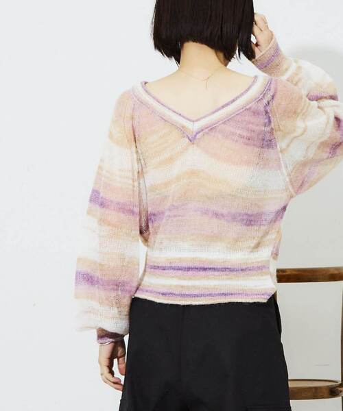 CONVERSE TOKYO(コンバーストウキョウ)の「GRADATION SHEER KNIT(ニット/セーター・レディース・パープル系その他/ブルー系その他・FREE)」の22枚目の写真