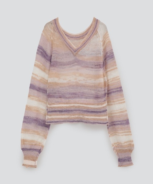 CONVERSE TOKYO(コンバーストウキョウ)の「GRADATION SHEER KNIT(ニット/セーター・レディース・パープル系その他/ブルー系その他・FREE)」の5枚目の写真