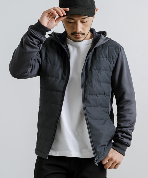 Rocky Monroe(ロッキーモンロー)の「ダウンパーカー/フード付きジャケット(ダウンジャケット/コート・メンズ・ブラック/カモフラージュ/ネイビー/ライトグレー/ベージュ/カーキ/チャコールグレー・LL/L/M)」の3枚目の写真