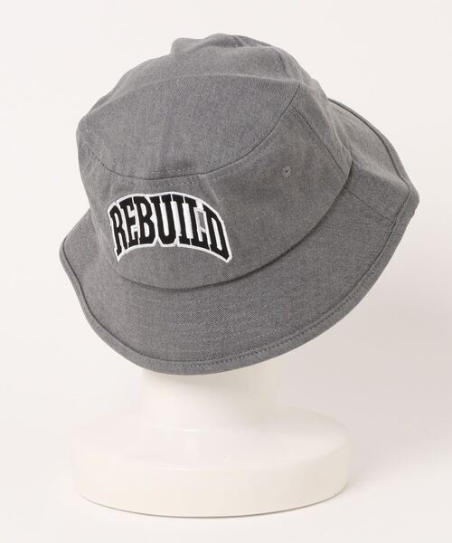 HUF（ハフ）の「【HUF】ハフ DESTROY REBUILD  BUCKET  デストロイ リビルド バケットハット HT00670（ハット・レディース・ブラック/グレー・S-M）」の5枚目の写真