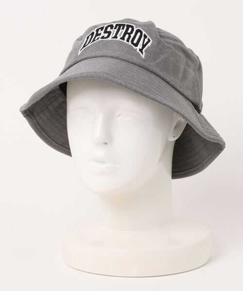 HUF（ハフ）の「【HUF】ハフ DESTROY REBUILD  BUCKET  デストロイ リビルド バケットハット HT00670（ハット・レディース・ブラック/グレー・S-M）」の3枚目の写真