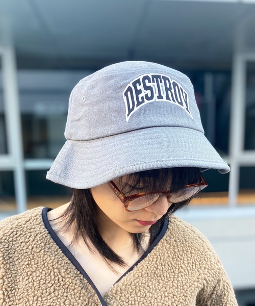 HUF（ハフ）の「【HUF】ハフ DESTROY REBUILD  BUCKET  デストロイ リビルド バケットハット HT00670（ハット・レディース・ブラック/グレー・S-M）」の7枚目の写真