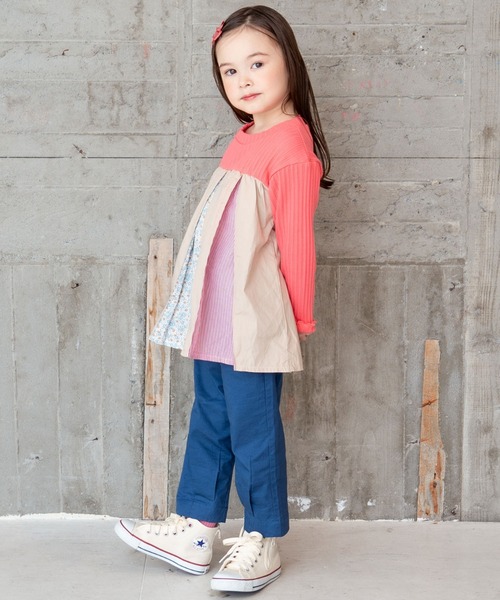 RAGMART(ラグマート)の「パッチワークチュニックTシャツ(チュニック・キッズ・オフホワイト/ピンク・95cm/90cm/80cm)」の7枚目の写真
