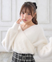 フェザーヤーンカシュクールクロップドニット