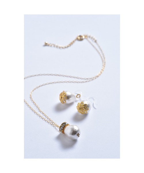 【Astyle】コットンパールのネックレス＆ピアス(MA)（ネックレス）｜tone（トーン） 5,830円