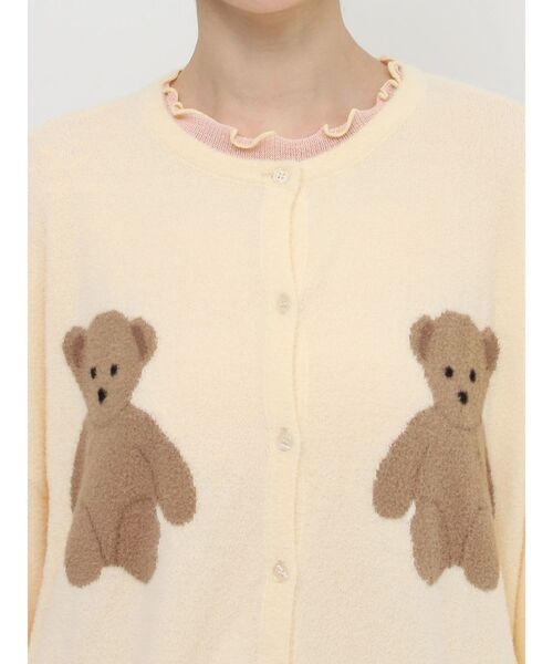 merry jenny（メリージェニー）の「Bear×Bearニットカーディガン（カーディガン/ボレロ・レディース・ブラック/ライトブルー/アイボリー・FREE）」の7枚目の写真