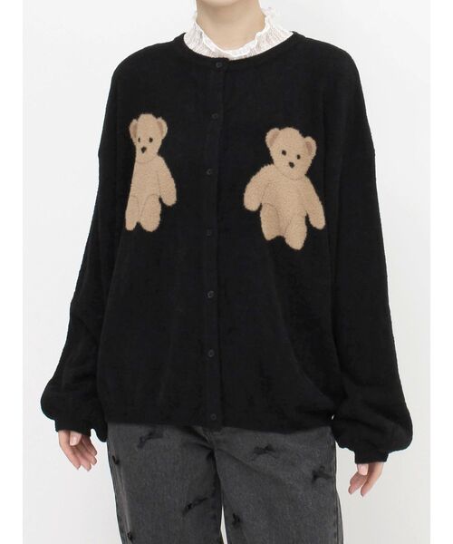 merry jenny（メリージェニー）の「Bear×Bearニットカーディガン（カーディガン/ボレロ・レディース・ブラック/ライトブルー/アイボリー・FREE）」の14枚目の写真