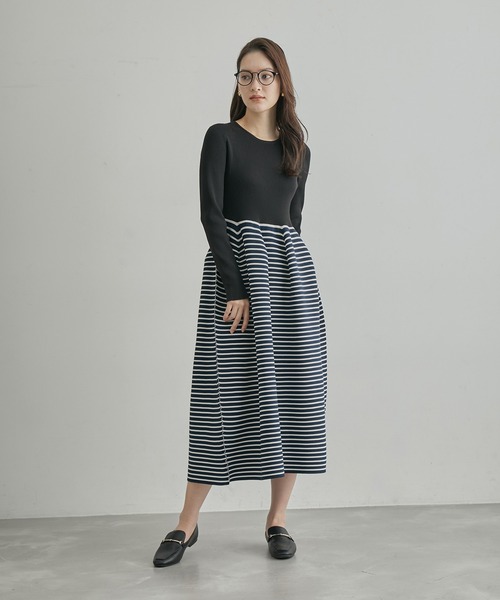 ROPE'(ロペ)の「ジャガード編み リブニットフォルムワンピース(ワンピース・レディース・ブラック系その他/ブラック・FREE)」の6枚目の写真