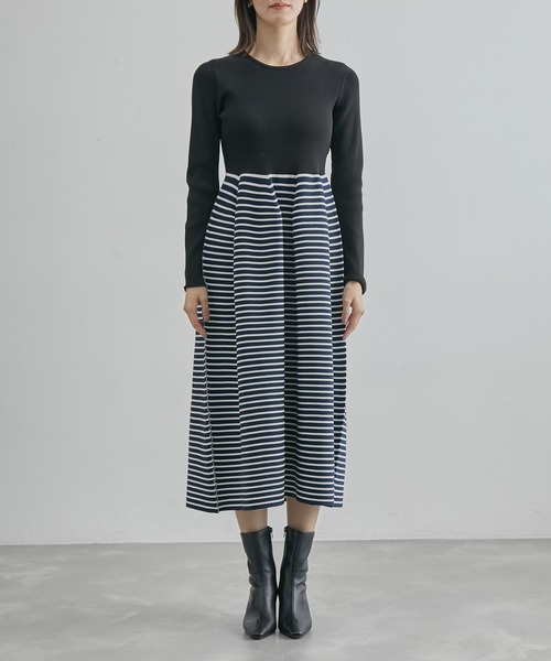 ROPE'(ロペ)の「ジャガード編み リブニットフォルムワンピース(ワンピース・レディース・ブラック系その他/ブラック・FREE)」の9枚目の写真