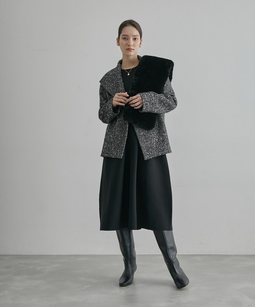 ROPE'(ロペ)の「ジャガード編み リブニットフォルムワンピース(ワンピース・レディース・ブラック系その他/ブラック・FREE)」の18枚目の写真