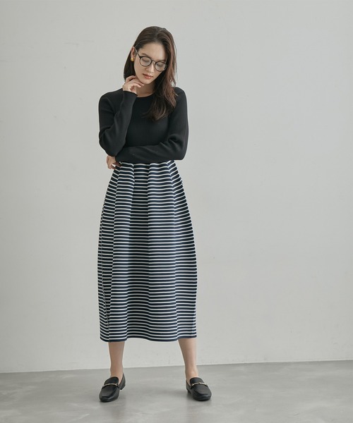 ROPE'(ロペ)の「ジャガード編み リブニットフォルムワンピース(ワンピース・レディース・ブラック系その他/ブラック・FREE)」の19枚目の写真