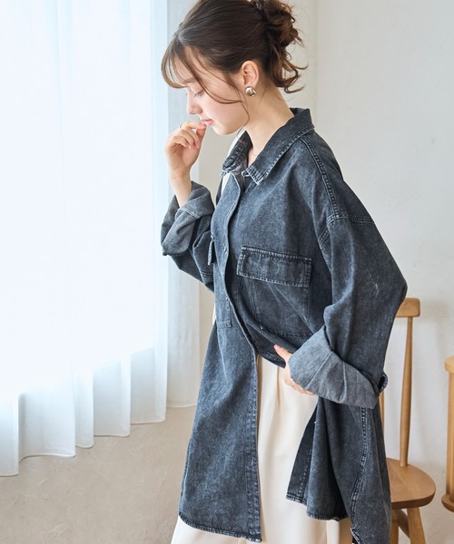 WEGO(ウィゴー)の「WEGO/デニムBIGシャツ(シャツ/ブラウス・レディース・ブラック系その他/ライトインディゴブルー/コバルトブルー・FREE)」の10枚目の写真