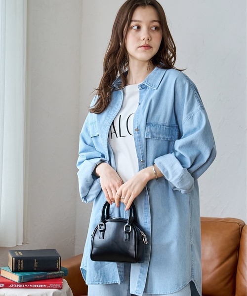 WEGO(ウィゴー)の「WEGO/デニムBIGシャツ(シャツ/ブラウス・レディース・ブラック系その他/ライトインディゴブルー/コバルトブルー・FREE)」の18枚目の写真