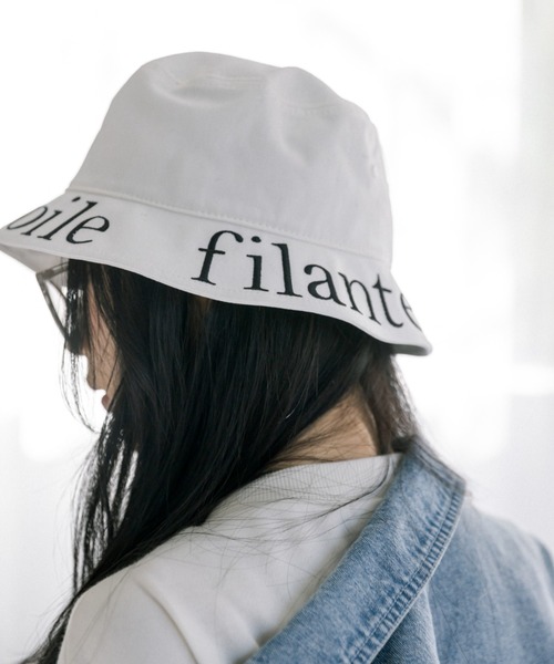 OLIVE des OLIVE（オリーブデオリーブ）の「ロゴ刺繍入りバケットハット（ハット・レディース・ブラック/オフホワイト・FREE）」の5枚目の写真