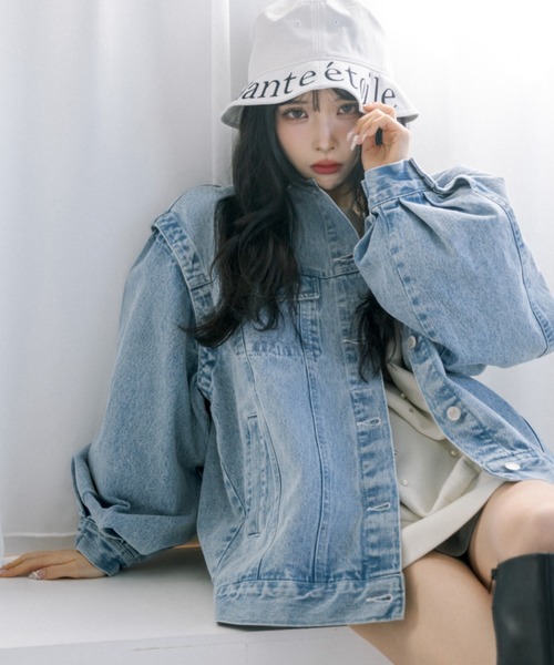 OLIVE des OLIVE（オリーブデオリーブ）の「ロゴ刺繍入りバケットハット（ハット・レディース・ブラック/オフホワイト・FREE）」の6枚目の写真